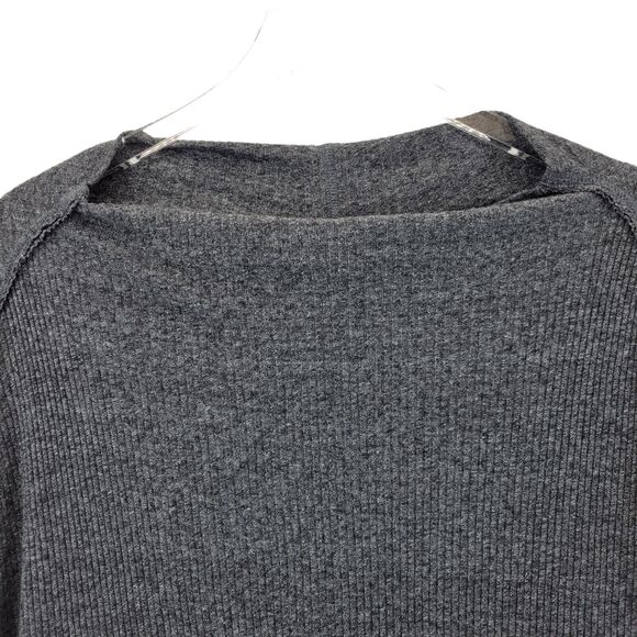 Free People Londontown Oversized Thermal Top Slouchy Charcoal Gray Size XS - Picture 4 of 9